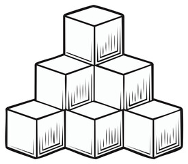Obraz premium Stacked Cubes Forming Geometric Pyramid Structure
