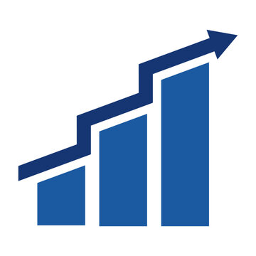 Financial Growth Bar Chart with Upward Trend