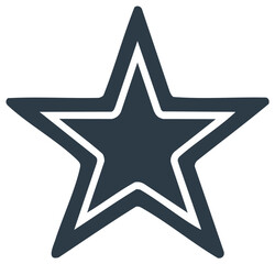 Obraz premium Navy star symbol with white outline isolated, five-pointed star graphic illustration