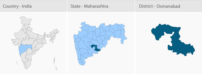 Osmanabad_Map_Vector detailed map illustration graphic for educational reference, geographic visualization, design layouts, presentations, digital med © @5pixel