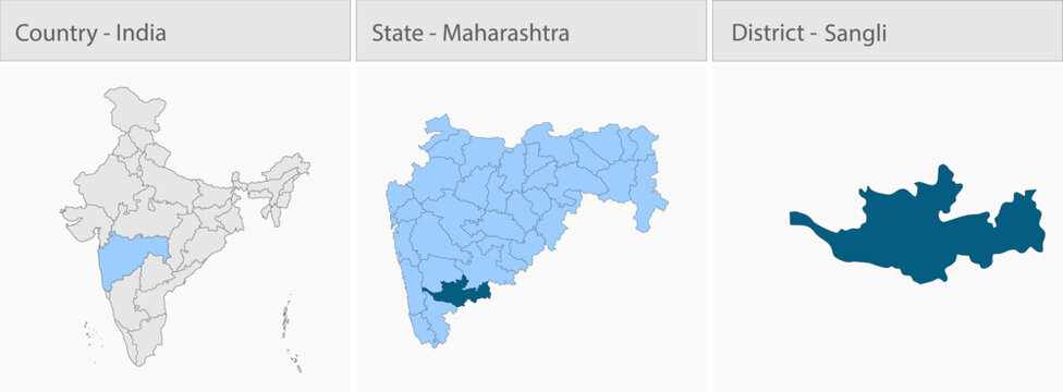 Sangli_Map_Vector detailed map illustration graphic for educational reference, geographic visualization, design layouts, presentations, digital media