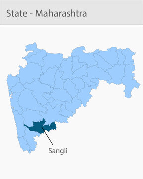 Sangli-Maharashtra_Map detailed map illustration graphic for educational reference, geographic visualization, design layouts, presentations, digital m
