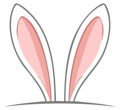 Simple Easter bunny ears graphic, rabbit ears illustration, hare ears
