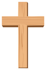 Wooden cross illustration, religious symbol of faith and spirituality.