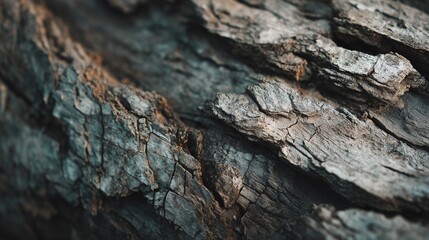 Close view of tree bark showing texture and patterns in natural light at a forest location