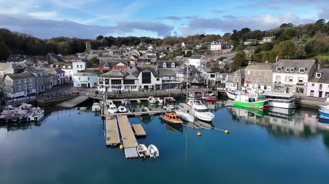 Aerial view of Padstow i Cornwall