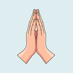 Praying Hands Together in Gesture.