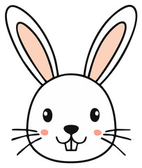 Obraz premium Cute Cartoon Easter Bunny Face