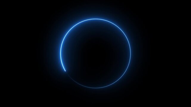 circle glow border, alpha channel, seamless loop, abstract glowing neon.4k video