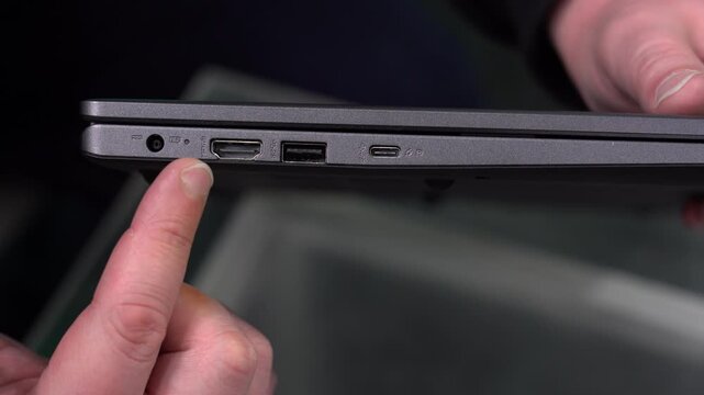 How to connect devices to a laptop using different ports and cables