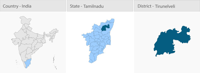 Tirunelveli_Map_Vector detailed map illustration graphic for educational reference, geographic visualization, design layouts, presentations, digital m © @5pixel