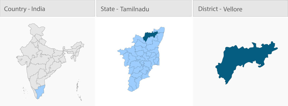 Vellore_Map_Vector detailed map illustration graphic for educational reference, geographic visualization, design layouts, presentations, digital media