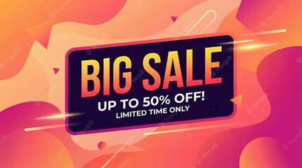 Vibrant promotional banner displaying big sale up to fifty percent off limited time offer promo seventy five jpeg dynamic design