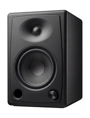 Fototapeta premium Studio monitor with matte black finish, front-facing bass port, and single volume knob