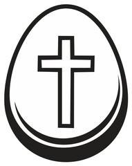 Fototapeta premium Easter Egg with Cross Symbol for Religious Celebrations and Christian Holiday
