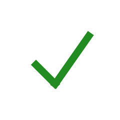 Medium green checkmark sign. Square. Isolated on a transparent background.