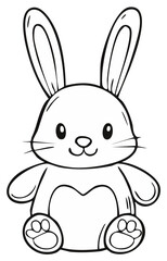 Obraz premium Cute Easter Bunny Outline Illustration Design Element