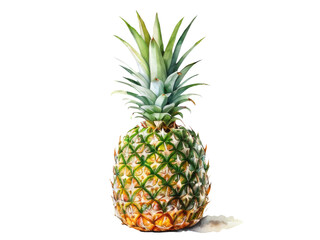 Fototapeta premium A single pineapple sitting on a clean white surface, great for food and kitchen-themed images