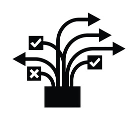 Vector design of multiple arrows branching out from a central point © Shil