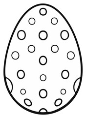 Monochrome Easter Egg Outline Design Spotted Pattern Spring Decoration Coloring Page Festive Season Holiday Decor