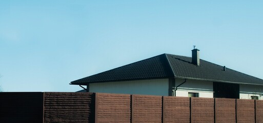 View of the roof of a new private house