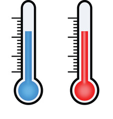 Hot and Cold Thermometers - Temperature Measurement Icons
Weather Thermometers: Red for Hot, Blue for Cold
Temperature Gauge Set - Indicating Warm and Cool Conditions
Medical and Environmental Thermom