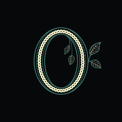 Luxury Floral Letter O Monogram Vector Illustration