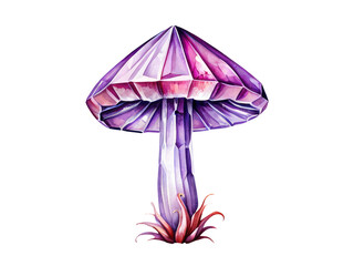 Fototapeta premium A beautiful watercolor illustration of a purple mushroom
