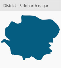 Obraz premium Siddharth_nagar_Map_UP_state detailed map illustration graphic for educational reference, geographic visualization, design layouts, presentations, dig