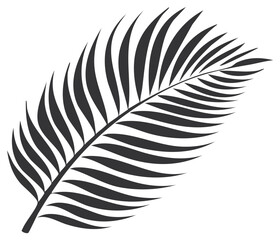 Obraz premium Black and white illustration of a stylized palm frond