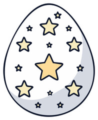 Sparkling star pattern white Easter egg festive holiday decoration element