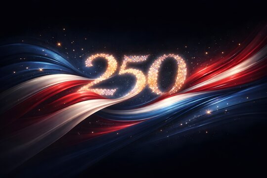 250 Jahre USA Design - 4. Juli Wallpaper - Patriotische 1776-2026 Illustration