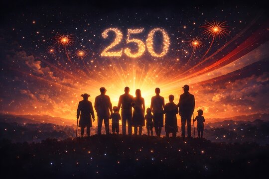 250 Jahre Amerika Wallpaper - Familiengeschichte Poster- Patriotisches 4. Juli Design
