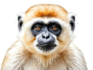 Obraz premium A close-up view of a monkey's face on a white background