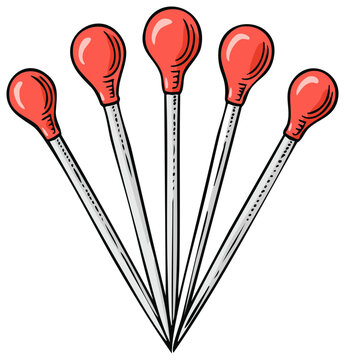 Vibrant red bulb basters group illustration for cooking and kitchen food preparation