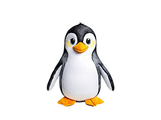 Fototapeta premium A stuffed penguin sitting on a white surface, great for decoration or gift-giving