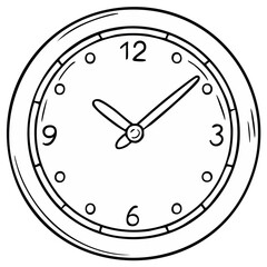 Simple line art drawing of a wall clock
