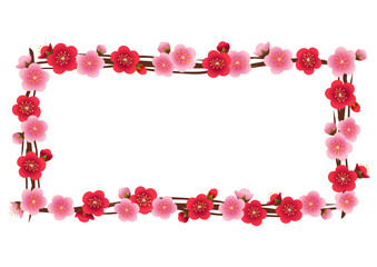 梅の花の四角のフレーム
