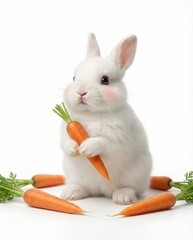 Healthy Vegetable Concept with Cute Rabbit