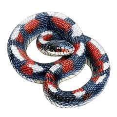 Obraz premium watercolor of Milk Snake draw, isolated on a white background.