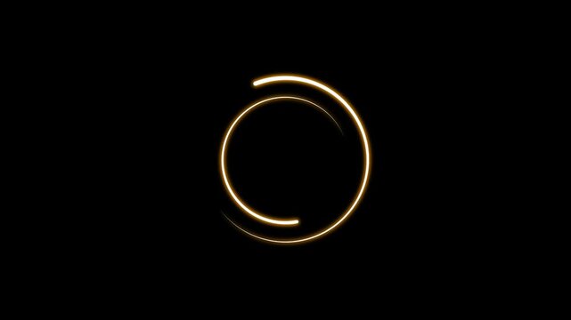 Circles and line art animation, Icon motion element, loading progress bar loading animation, Beautiful Circle Loading icon animation, A dynamic loding animation, on a black background. 4k video