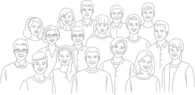 A diverse group of people engaged in a collaborative team-building exercise outdoors.