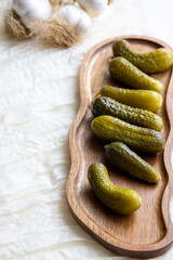Close-Up of Pickled Cucumbers and Garlic
