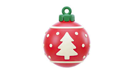 Obraz premium 3D Christmas Ornament with Tree and Polka Dots