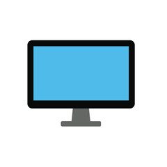Fototapeta premium Modern Computer Monitor Flat Design Vector Illustration - Desktop Screen Display Technology Graphic