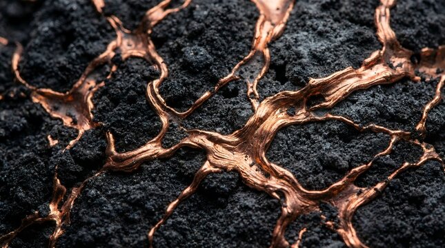 A detailed view of a raw copper ore