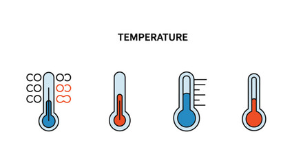 Obraz premium Temperature Line art color illustration