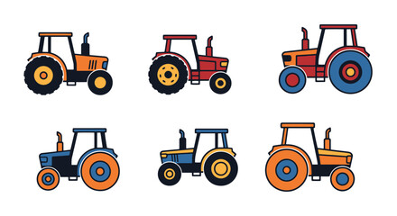 Tractor Line art color simple design © Fatema