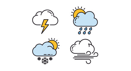 Obraz premium Weather Warning Line color filled abstract design