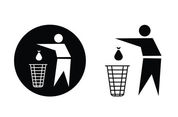 Garbage trash waste icon. Trash icon vector. Disposable icon.